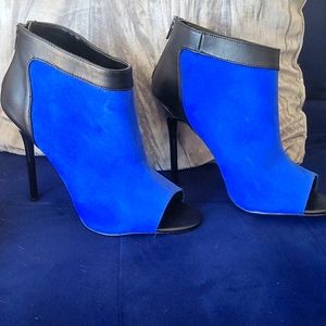 Blue and Black Heel Bootie